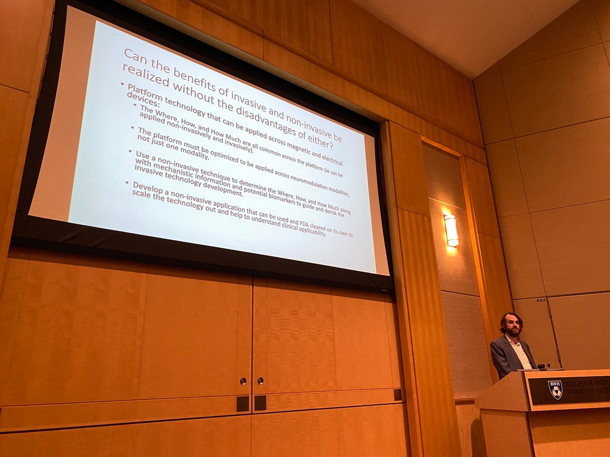 andreashorn_'s tweet photo. Amazing talk by @NolanRyWilliams with the premise of whether we can combine the advantages of invasive and noninvasive stim in the same platform? #BraSSS @Brain_Circuits https://t.co/nMeJy8o7a0