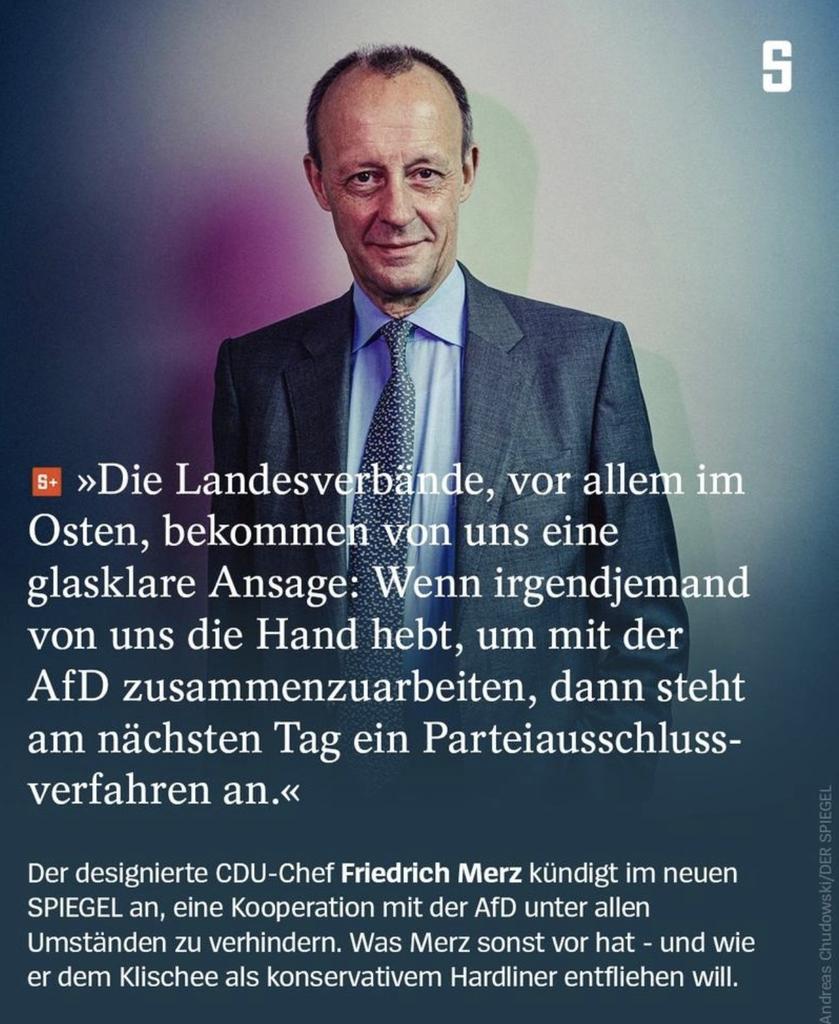 Puettmann_Bonn's tweet photo. #Merz ist nun für jeden offensichtlich der schwächste CDU-Chef, den es je gab. "Große Klappe, nix dahinter", lernten wir früher darüber sagen. Die CDU trudelt geistig führungslos Richtung AfD. Natürlich nur langsam, um nicht zu verschrecken. Man baut auf Gewöhnungseffekte. https://t.co/qcEJLgWXgi