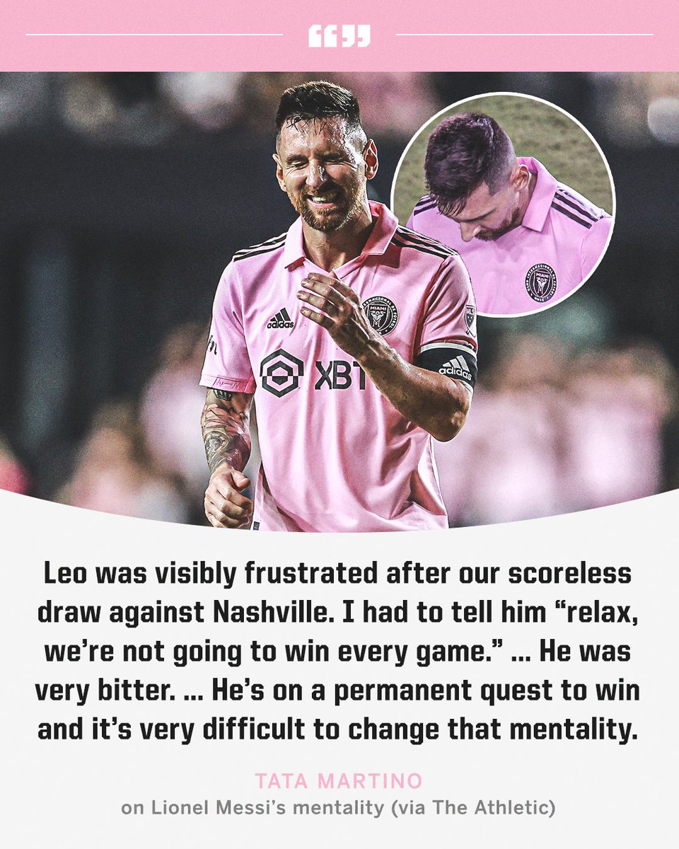 Inter Miami head coach Tata Martino had to tell Lionel Messi to 'relax' after their scoreless draw against Nashville SC 😮 His winning mentality 🐐