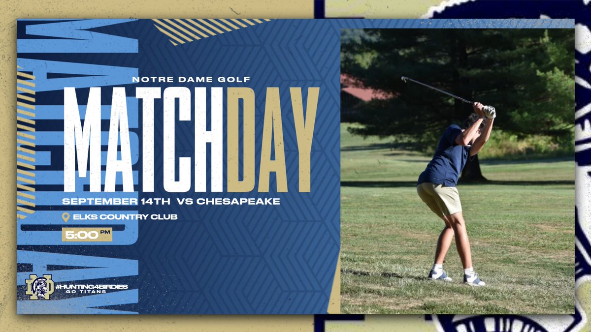 GoNDTitans's tweet photo. The Golf team takes on Chesapeake tonight at the Elks! Tee time is at 5PM! Good Luck Guys!! #GoTitans https://t.co/RKuTeyZlJd