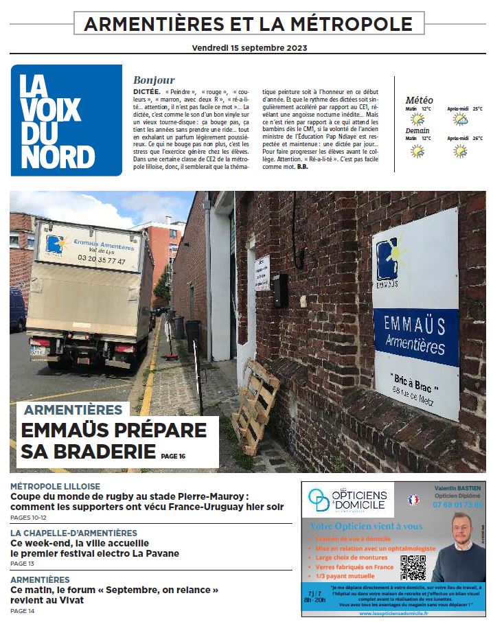 Bonjour, voici la une de votre édition. Bonne journée.
Plus d’infos => journal.lavoix.com