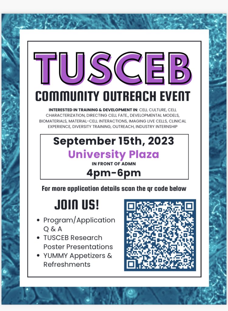 Everyone is invited to the first Stem Cell Community Outreach Event at UC Merced 9/15 4pm! Come learn about student research and training programs!