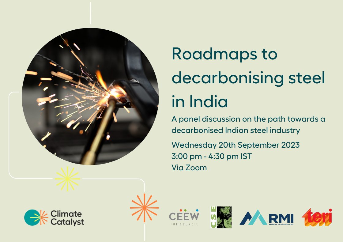 Join the #IndiaGreenSteelNetwork for a pivotal panel discussion on the future of India's #steelindustry. We're hosting this conversation with key stakeholders to share insights on near-term actions for #decarbonisation of #steelproduction in #India. Register below and consider…