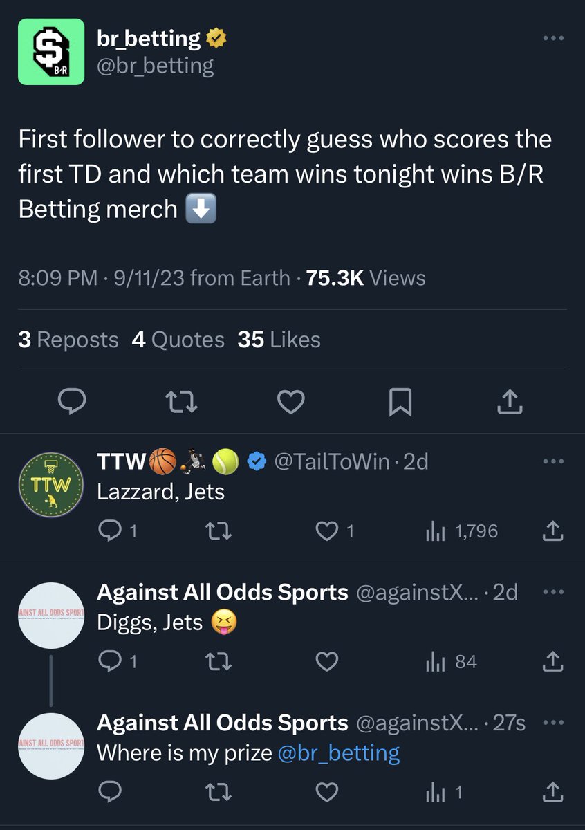 againstXodds's tweet photo. I was the only one who commented this &amp; never got anything from you smh @br_betting https://t.co/0nkrgjXWXk