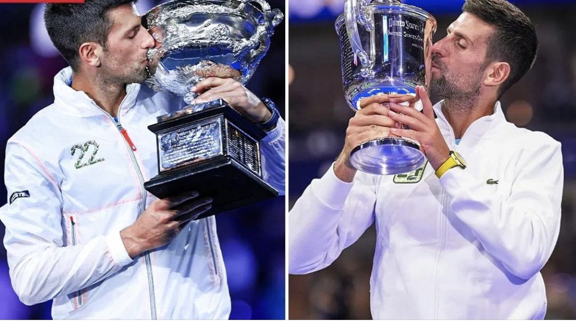 priesterspr's tweet image. 2022: Novak Djokovic could not play @AustralianOpen 
&amp;amp; @usopen 

2023: @DjokerNole won both Australian Open &amp;amp; 
US Open. 

What a Victory for those persistent &amp;amp; don’t consent to experimental jab.
#NovakDjokovic #USOpen2023