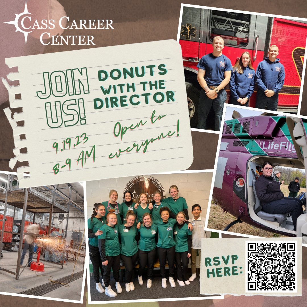 Join us for a morning of donuts and casual conversation with our Director! This in-person event will be held at the Cass Career Center, East Elm Street, Harrisonville, MO, USA. It's a great opportunity to meet the Director, ask questions, and connect with other attendees.