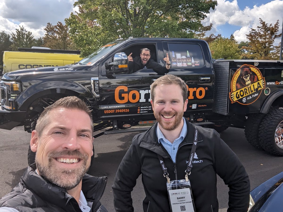 SirJessmo's tweet photo. Who says work has to be dull?

Thank you to Nathan and the team at @HBFullerCAEU   for hosting us for lunch and a bit of fun at @thebatteryshow in Michigan. I am jealous of the 'Beast Machine', what an eye-catching marketing tool!

#BatteryShow2023 #BatteryTech #Xerotech #USA https://t.co/voUV8oB1ic
