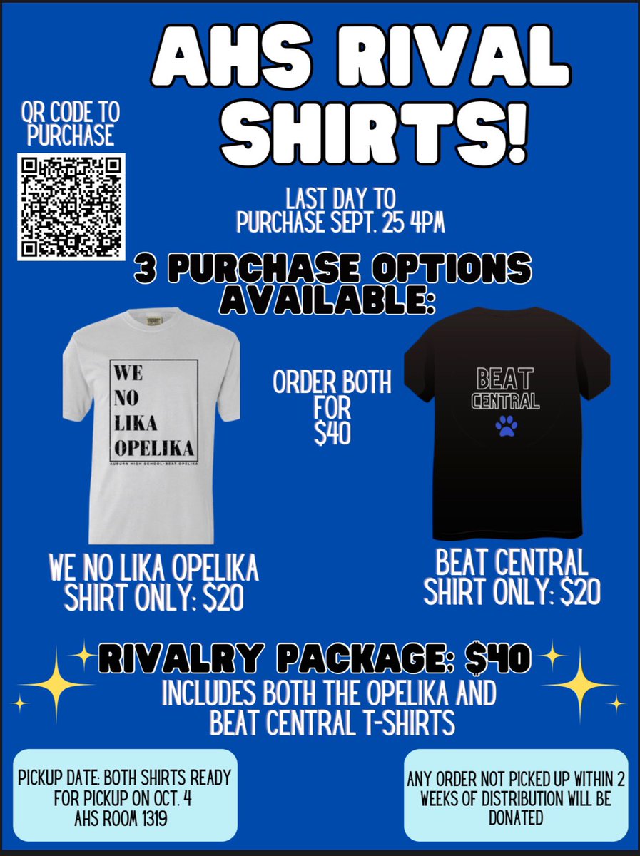 AHSTigerBooster's tweet photo. Rival Shirts!!! @AuburnHighFB @ACSAthleticDept @AHSAuburnTigers @KatieRainer1 @AuburnCityEdu @AuburnJrHigh @EastSamford https://t.co/ztNj0AXO2q