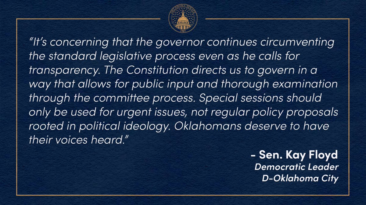 oksenate's tweet photo. On Thursday, Democratic legislative leaders Kay Floyd and Cyndi Munson released statements regarding the governor’s call for a special session on October 3, 2023.

Learn more at https://t.co/vHVRGlgjF1 https://t.co/e9cRHjNPt0