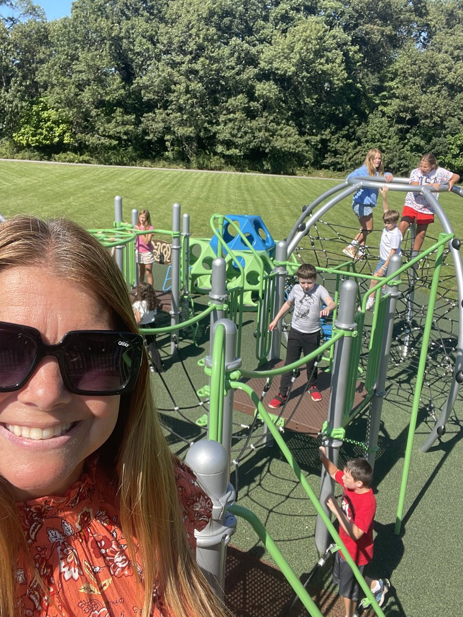 5th grade earned extra recess today. Great time to check out #awesomeamvet new playground.
