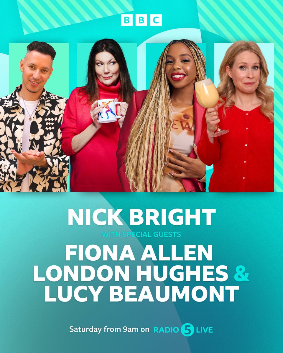 Great show tomorrow on @BBC5Live 📻 @NickBrightDJ @FionaAllenTweet @TheLondonHughes @LucyABeaumont Live tomorrow from 9am: bbc.co.uk/programmes/m00…