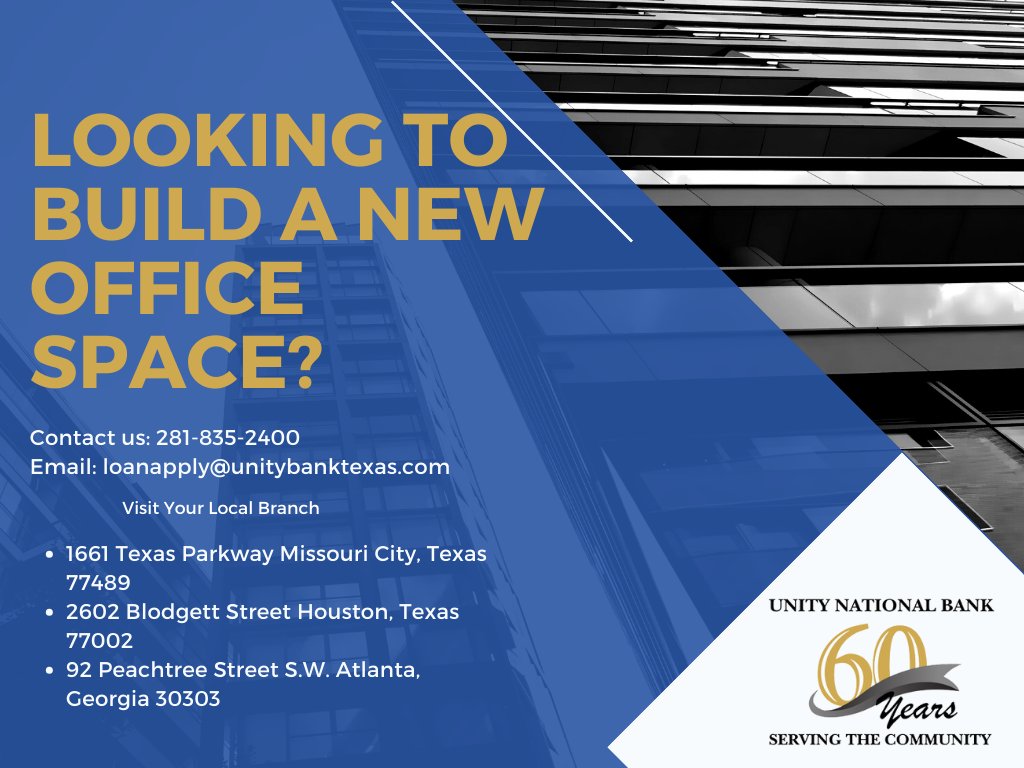 Are you in need of a loan for your small business? Are you looking to build an office space or reconstruct your current office? Visit your local branch to inquire about the best loan option for you! #loans #constructionloans #SBAcertified #smallbusiness #60anniversary #since1963
