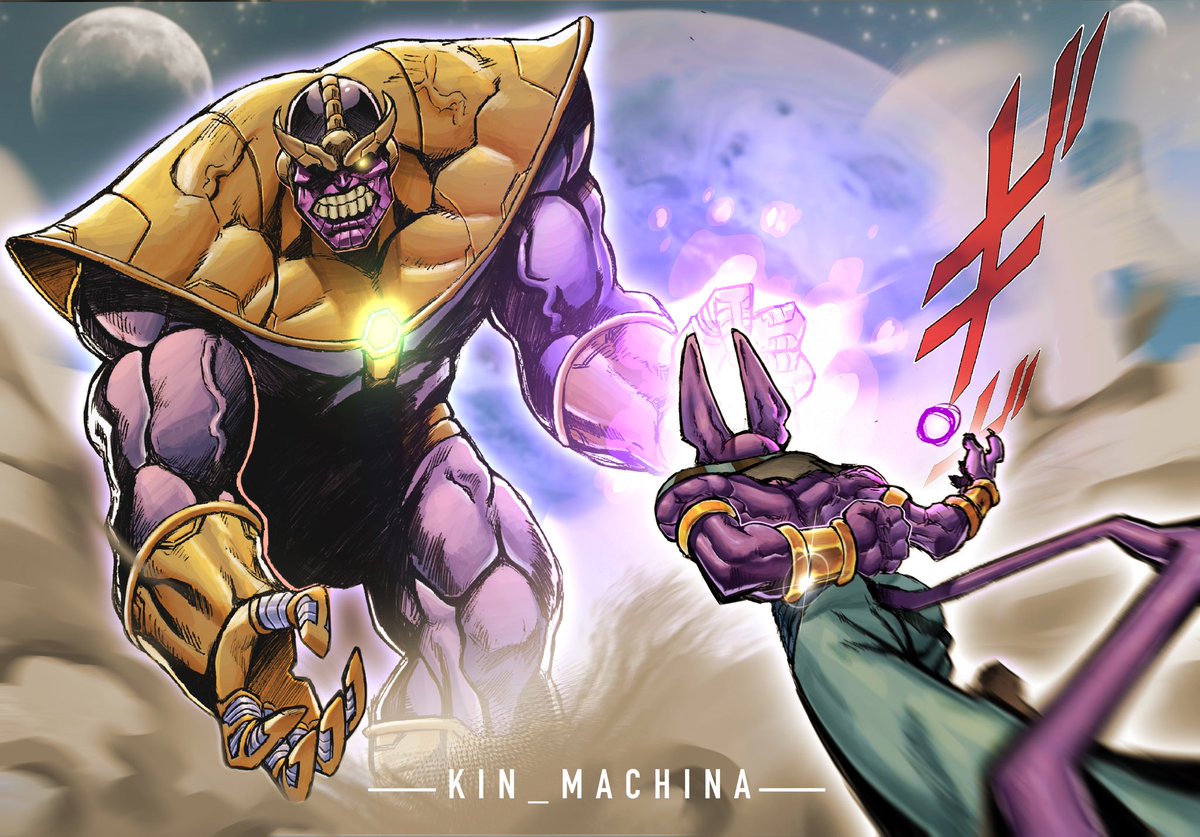 KIN_MACHINA's tweet photo. THANOS VS BEERUS https://t.co/82c4WnExC4