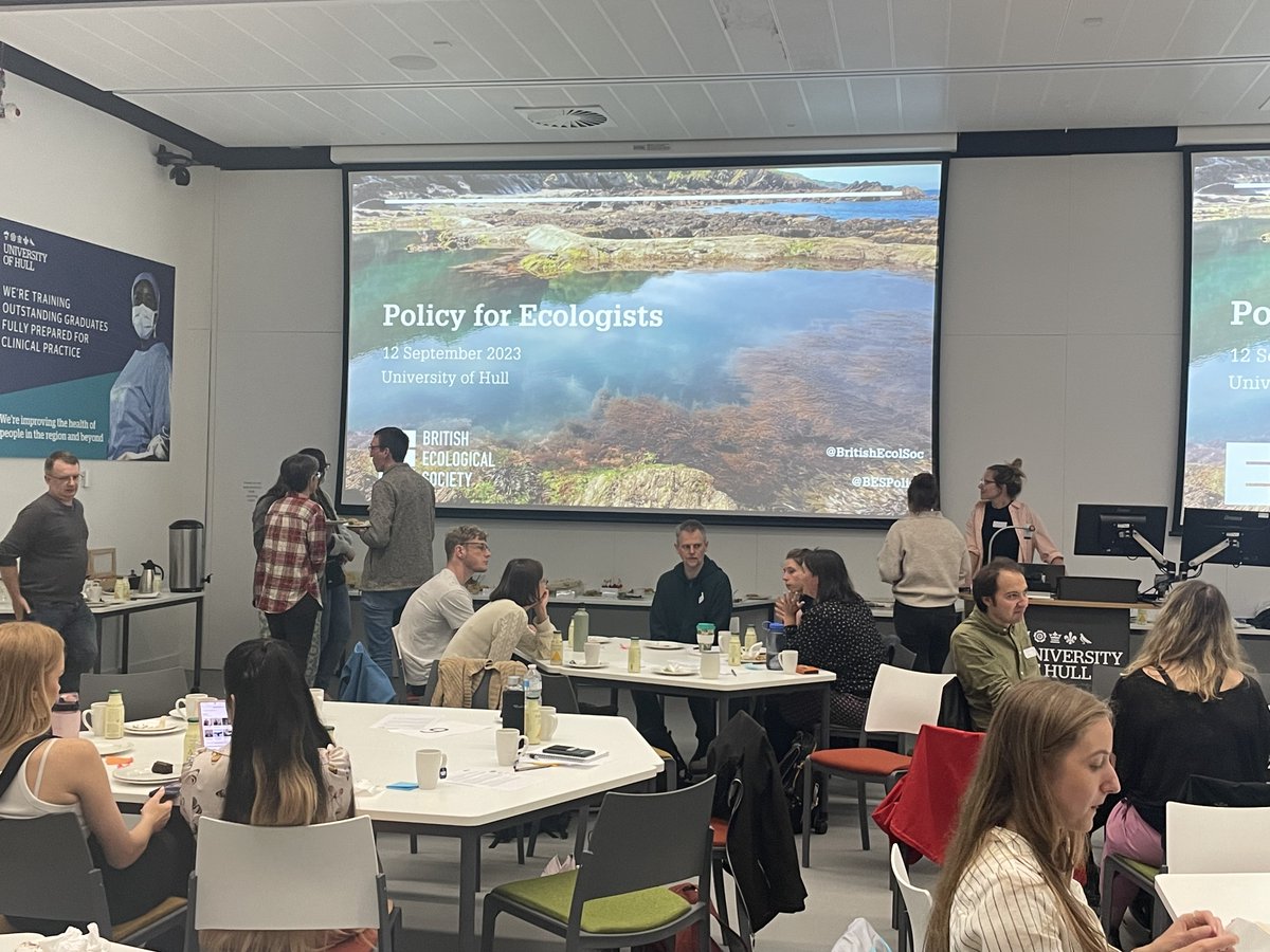 On Tuesday Hull hosted the BES workshop on policy in ecology and the theme was Rewilding! We had great speakers discussing rewilding near and far and fantastic discussions around barriers to rewilding in policy #rewilding #rewildingscience #ecology @BESPolicy @YorksWildlife