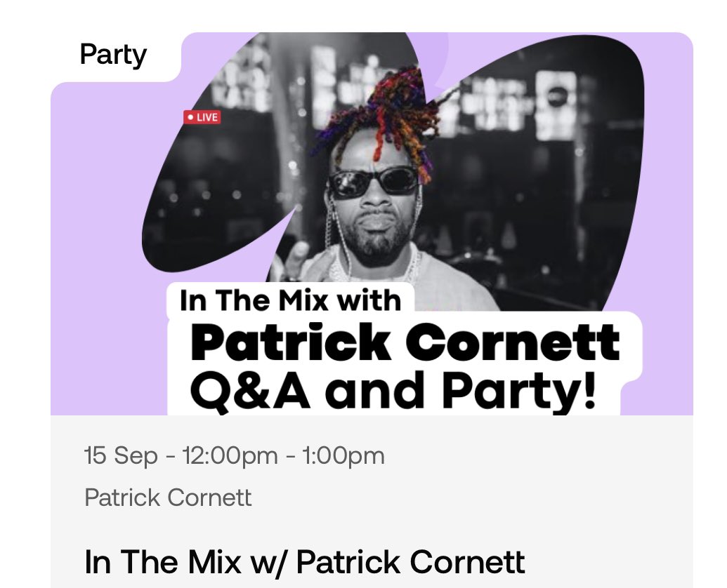 patrick_cornett's tweet photo. Every Friday 12pm PST it goes down in the Metaverse!!! Where at? The #1 DJ in Vegas is collaborating with @oncyber baby!!! https://t.co/YV0LGCipK1 https://t.co/mKkRMjQ5dH