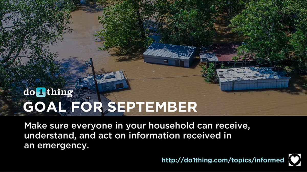 TPTNOW's tweet photo. September is National Preparedness Month. Make it a goal this month to stay informed and make sure everyone in your household can receive, understand, and act on information received in an emergency. Learn more at https://t.co/48d2RtUJy7.
#NPM2023 #do1thing #mnwx https://t.co/IhvN06lB9y