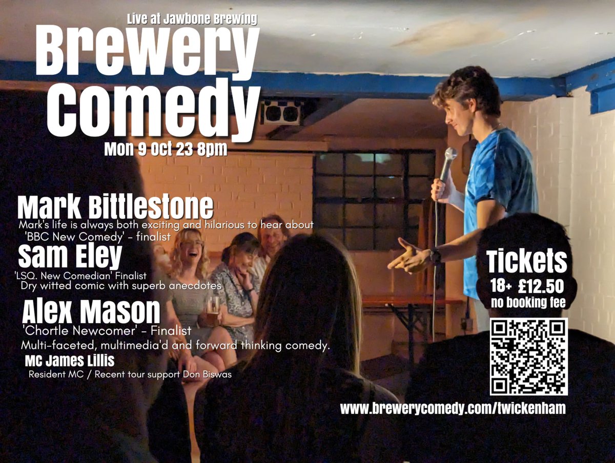 jawbonebrewing's tweet photo. It was great to welcome back our monthly comedy night this week after a summer break. Fancy joining us at the next one on 9 October? Book your tickets early and get some giggles in your calendar #brewerycomedy #spreadtheword #twickenham https://t.co/aQ3O18RIjN https://t.co/7QvFG5OP1E