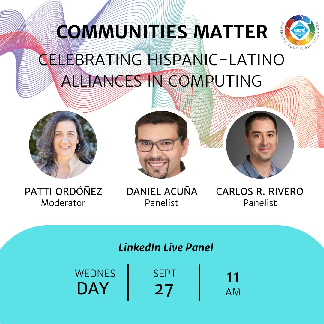 TheOfficialACM's tweet photo. Tomorrow marks the official beginning of the Hispanic-Latino Heritage Month! Save the date for our upcoming #LinkedInLive panel featuring moderator @patti_ordonez , @daniel_akuna and Carlos R. Rivero. Register now! https://t.co/GRNJAHvGaz
#hispanicheritagemonth #hispanicsintech https://t.co/BHJ1cfCRYZ