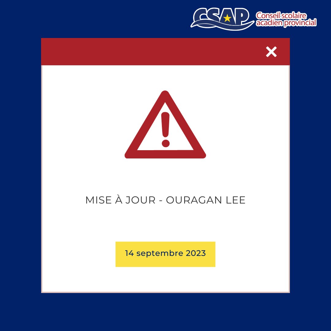 MISE À JOUR OURAGAN LEE

csap.ca/nouvelles/item…