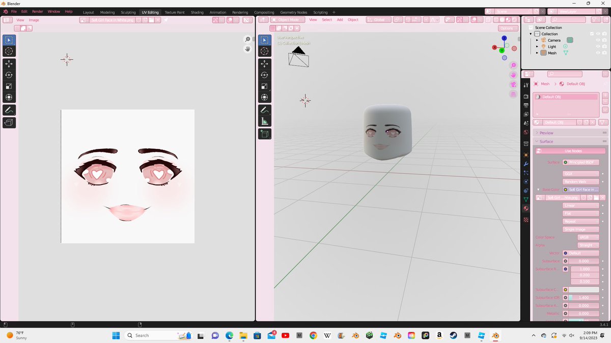 chrysrlbx's tweet image. 💗🎀I just made my first UGC faces in blender and it’s was so cute. And this for the narrow head also I will make some more heads for the 3.0/1.0 and more faces are coming soon as well!!!!!!!!^^
#roblox #robloxdev #robloxcreator #RobloxUGC