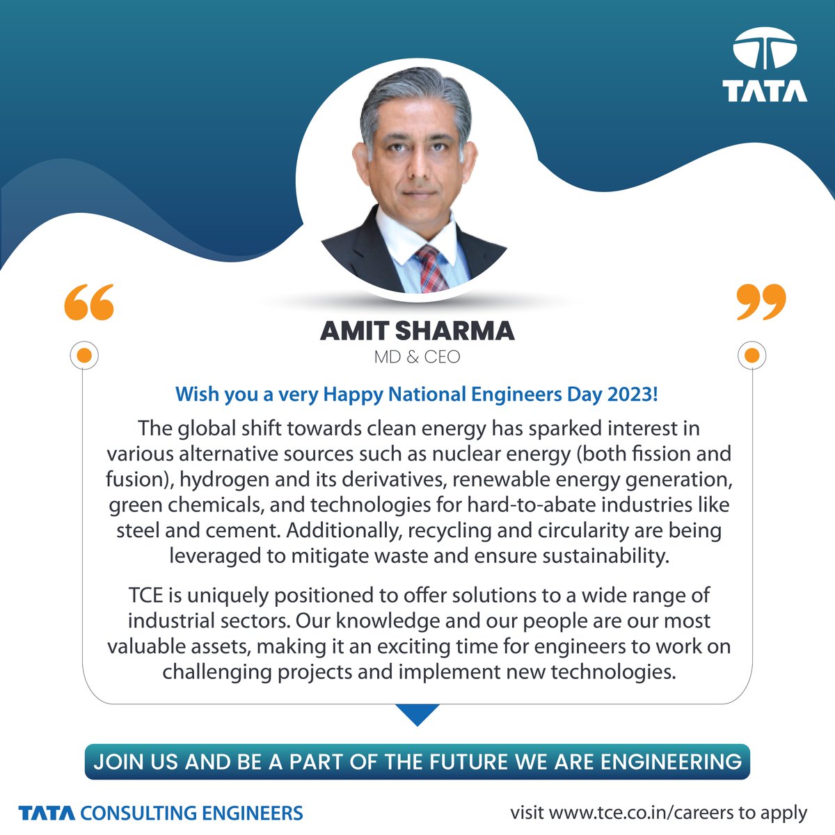 TCEConnect's tweet image. Wish you a Very Happy National #EngineersDay 2023

#tceconnect