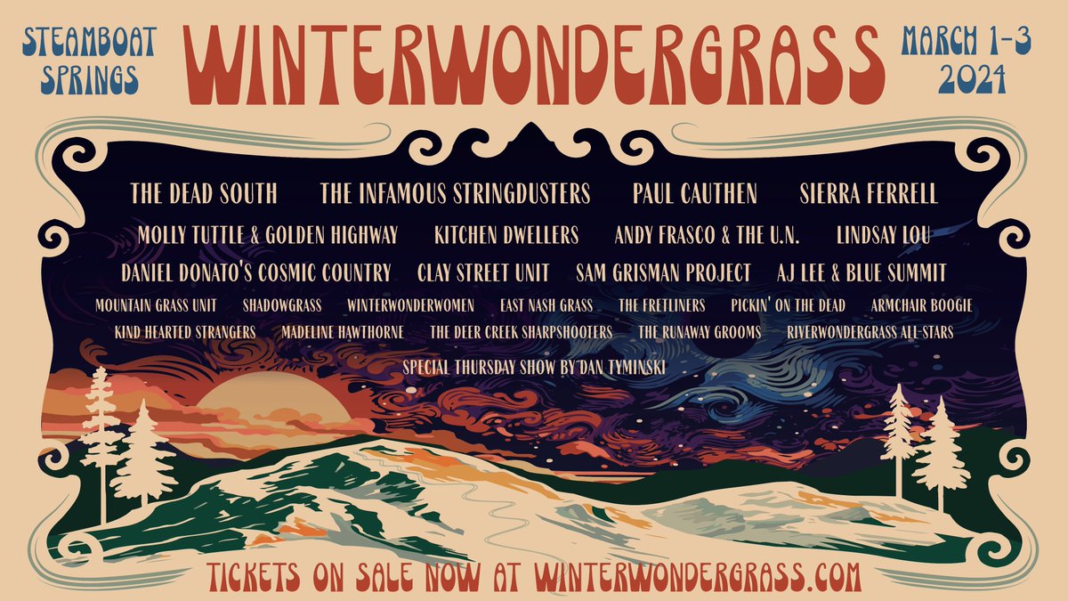 WinterWonderGrass Steamboat 2024 Lineup has been announced, and tickets are on sale now! tixr.com/groups/wwgco/e… See you March 1-3, 2024 in the 'Boat!