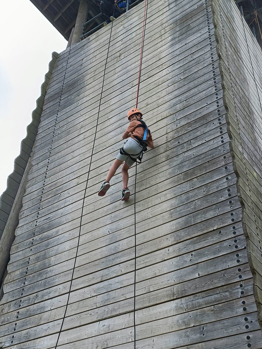 Instead of going up, we were coming down today. We had lots of fun abseiling and Mr Roughley joined in too.
