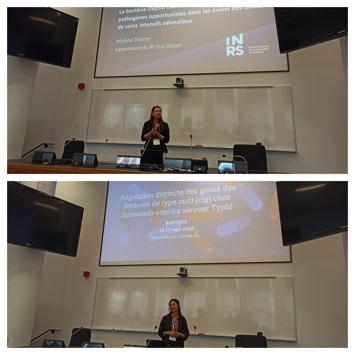 BISP2023 (@congresbisp) on Twitter photo Première session de présentations orales: du microbiome de la phyllosphère aux mécanismes de pathogénicité. Une session 100% feminine 💪
<a href="/gen_lajoie/">Geneviève Lajoie</a> , <a href="/d_oliveirathays/">Thays de Oliveira</a> , Manon Henry, <a href="/trottier_mylene/">Mylène Trottier</a>.
<a href="/inrsciences/">Institut national de la recherche scientifique</a> <a href="/mcgillu/">McGill University</a> <a href="/UMontreal/">Université de Montréal</a> <a href="/med_umontreal/">Faculté de médecine</a>
#BISP2023 #femmesensciences Première session de présentations orales: du microbiome de la phyllosphère aux mécanismes de pathogénicité. Une session 100% feminine 💪
<a href="/gen_lajoie/">Geneviève Lajoie</a> , <a href="/d_oliveirathays/">Thays de Oliveira</a> , Manon Henry, <a href="/trottier_mylene/">Mylène Trottier</a>.
<a href="/inrsciences/">Institut national de la recherche scientifique</a> <a href="/mcgillu/">McGill University</a> <a href="/UMontreal/">Université de Montréal</a> <a href="/med_umontreal/">Faculté de médecine</a>
#BISP2023 #femmesensciences