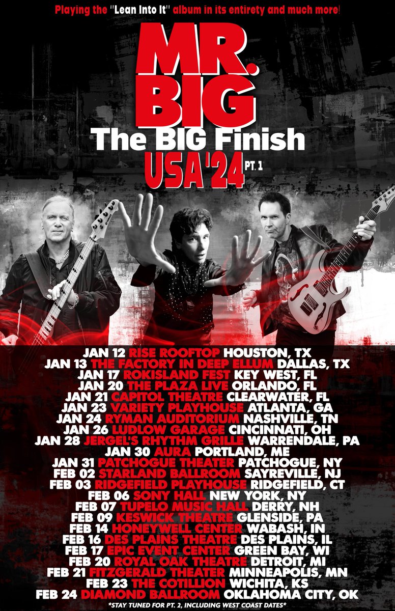 IT'S YOUR TURN USA!!!! Part 1 of the tour days is here and stay tuned for Part 2, including west coast dates! 🇺🇸 #MrBig #TheBigFinish