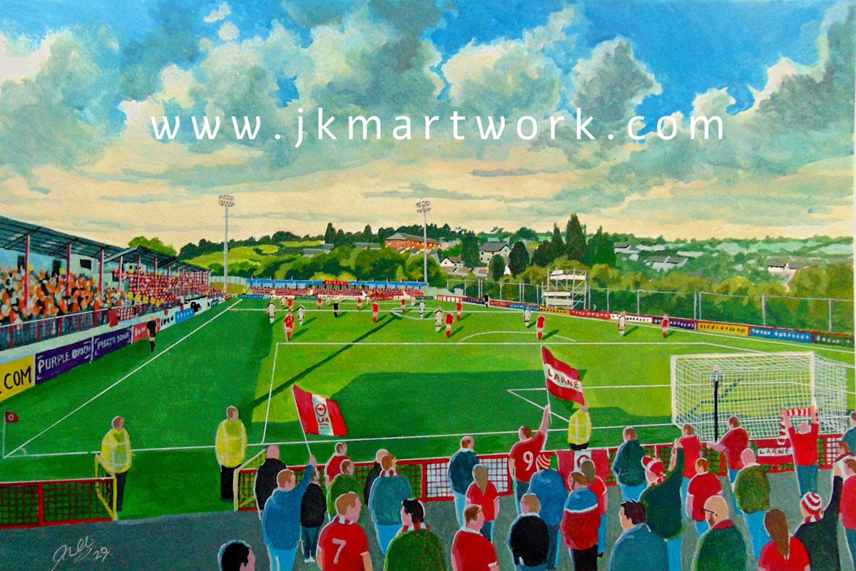JKMartwork's tweet photo. hi @1889Club @larnefcwomen @invermilarne painting ive done of #larnefc #inverpark  prints a3 size £15 each @ https://t.co/lwlE5y09nk RT's appreciated https://t.co/1m1elLrDxA