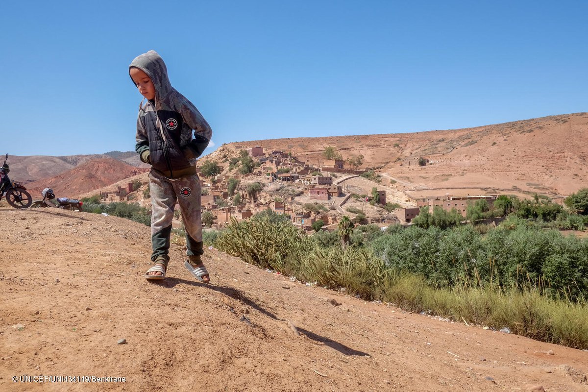 UNICEF's tweet photo. In any emergency, children are always among the most vulnerable.

After a powerful earthquake hit Morocco last week, children and their families are dealing with loss and destruction.

#ForEveryChild, safety. https://t.co/PLjfoEDuk6