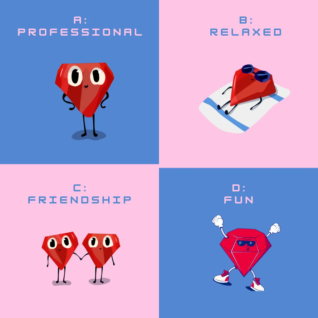 rubyconf's tweet image. Which Ruby do you love? Vote for this year&apos;s t-shirt design and register by Oct 4th to guarantee your size! | buff.ly/44Q2w0k

#Rubyconf #RubyGems