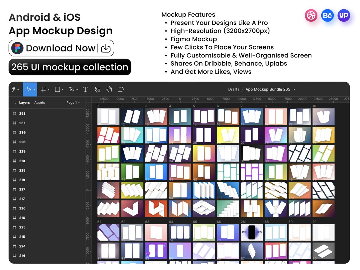 Istiak_UIDesign's tweet image. 🔥 FREE OFFER! 🔥
Having 5+ years of UX presentation experience with 100+ projects. UI Mockups are vital to project success.
Grab the #FREE 265 App UI Mockups Kit worth $99+ within 24 hours.
1. Like,
2. Retweet, and Comment 'MockupKit' to get yours
3.Must be following to DM you