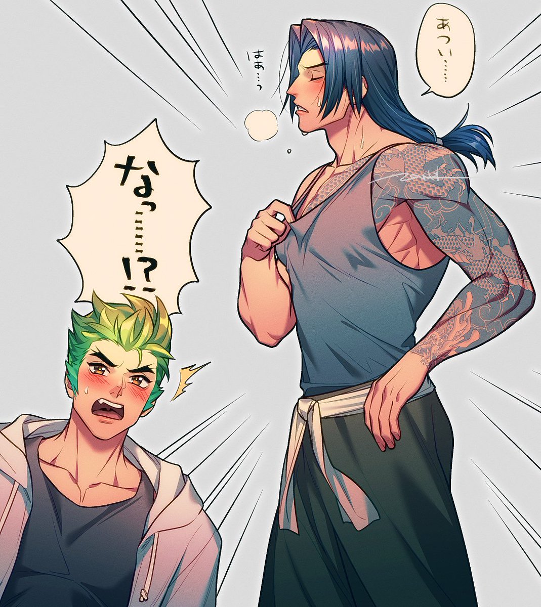 ゲンハン🐉🏹💚💙 後ろ2枚はオマケ 