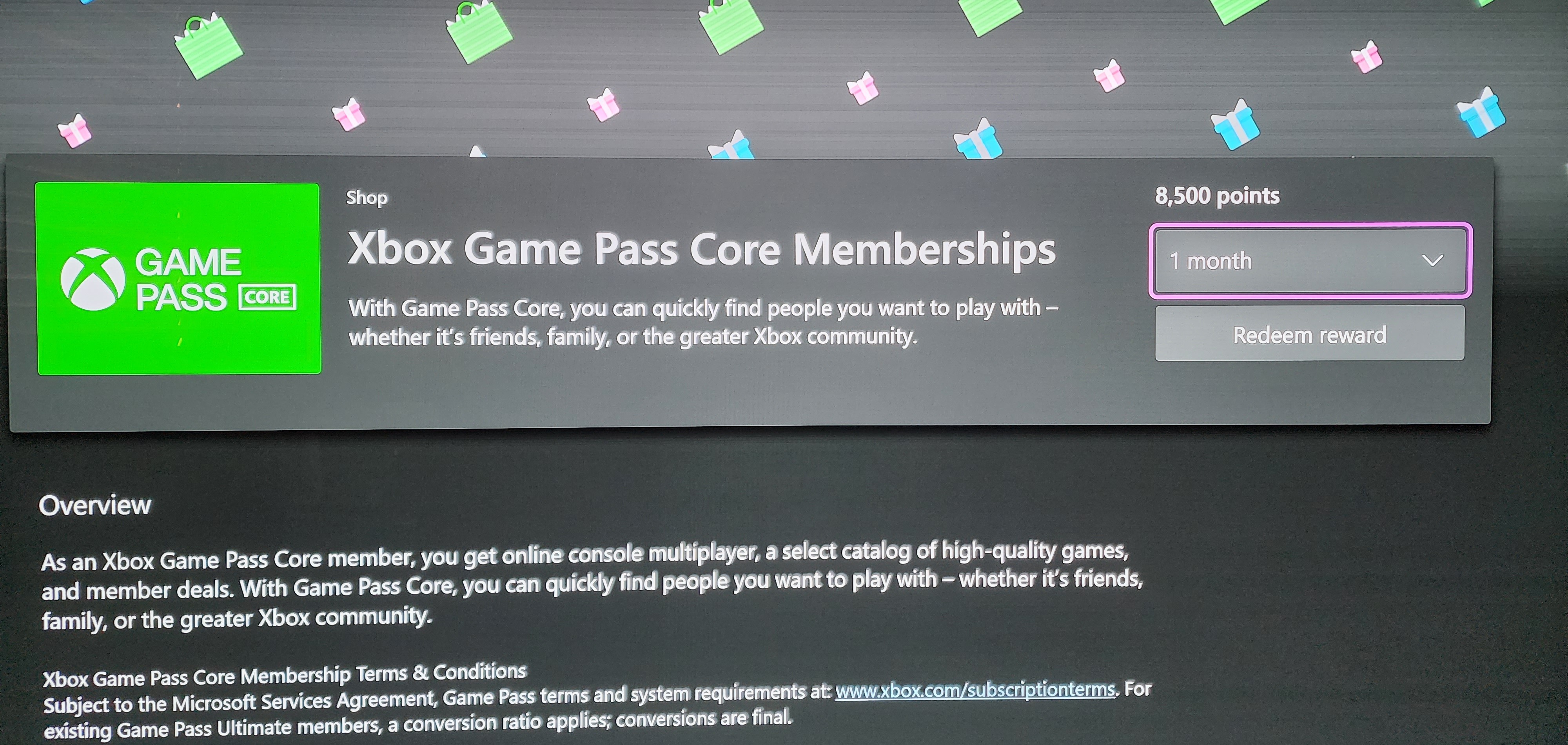 Xbox_Serious_XS on X: (FYI) #XboxGamePass Core is now available via  Microsoft Rewards: 1-Month: 8,500 points 3-Months: 20,000 points And if I  am correct Xbox Game Pass shoots up to 82~85 million subscribers
