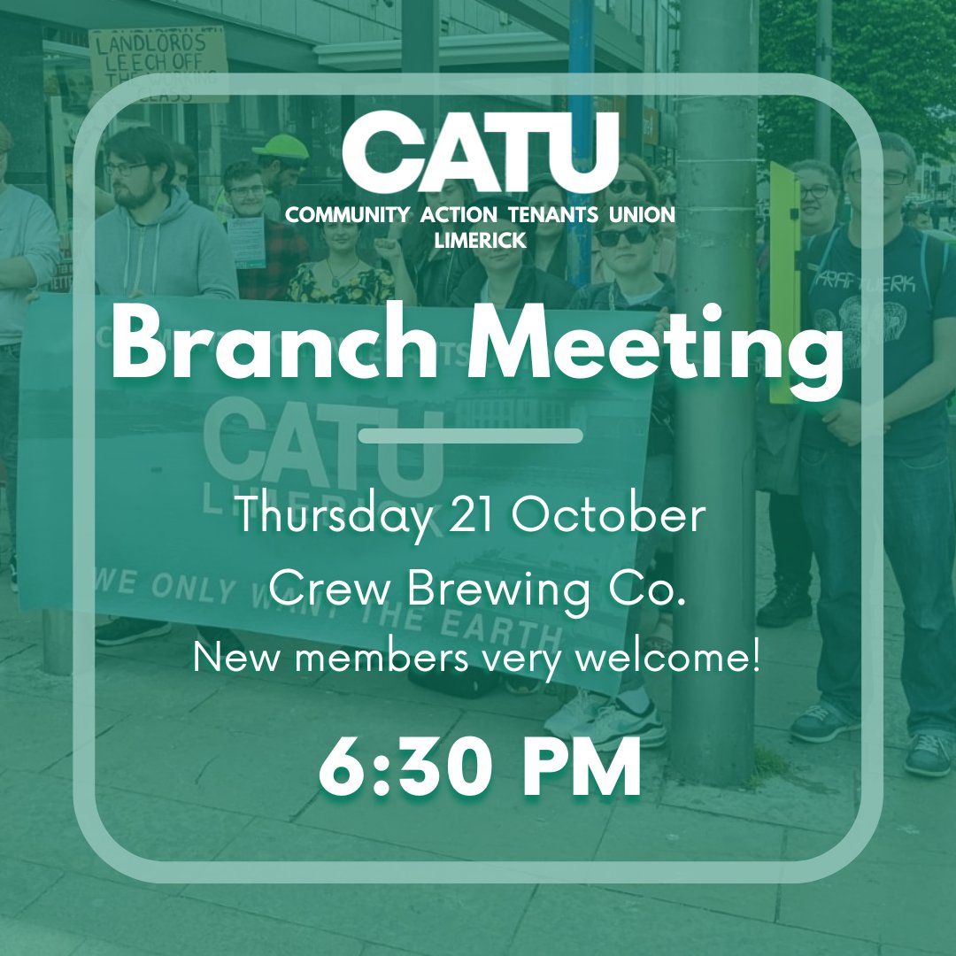 Hello everyone! We have a branch meeting next Thursday in Crew Brewing Co at the top of Thomas Street.

We’d love both old and new members to join us to chat about the union and the future of strategising. Come along and bring a friend 😁