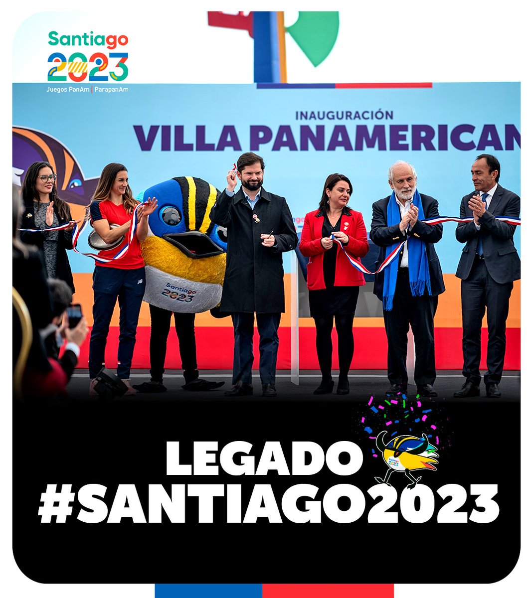 Archivo20222026's tweet photo. "Estamos construyendo ciudad, espacios comunes, lugares en donde nos vamos a encontrar". Hoy el Presidente @GabrielBoric inauguró la Villa #Santiago2023, viviendas que después de albergar a deportistas de todo el continente, se transformarán en el hogar de 1.335 familias 🏡 https://t.co/QzJ1wT2ZXt