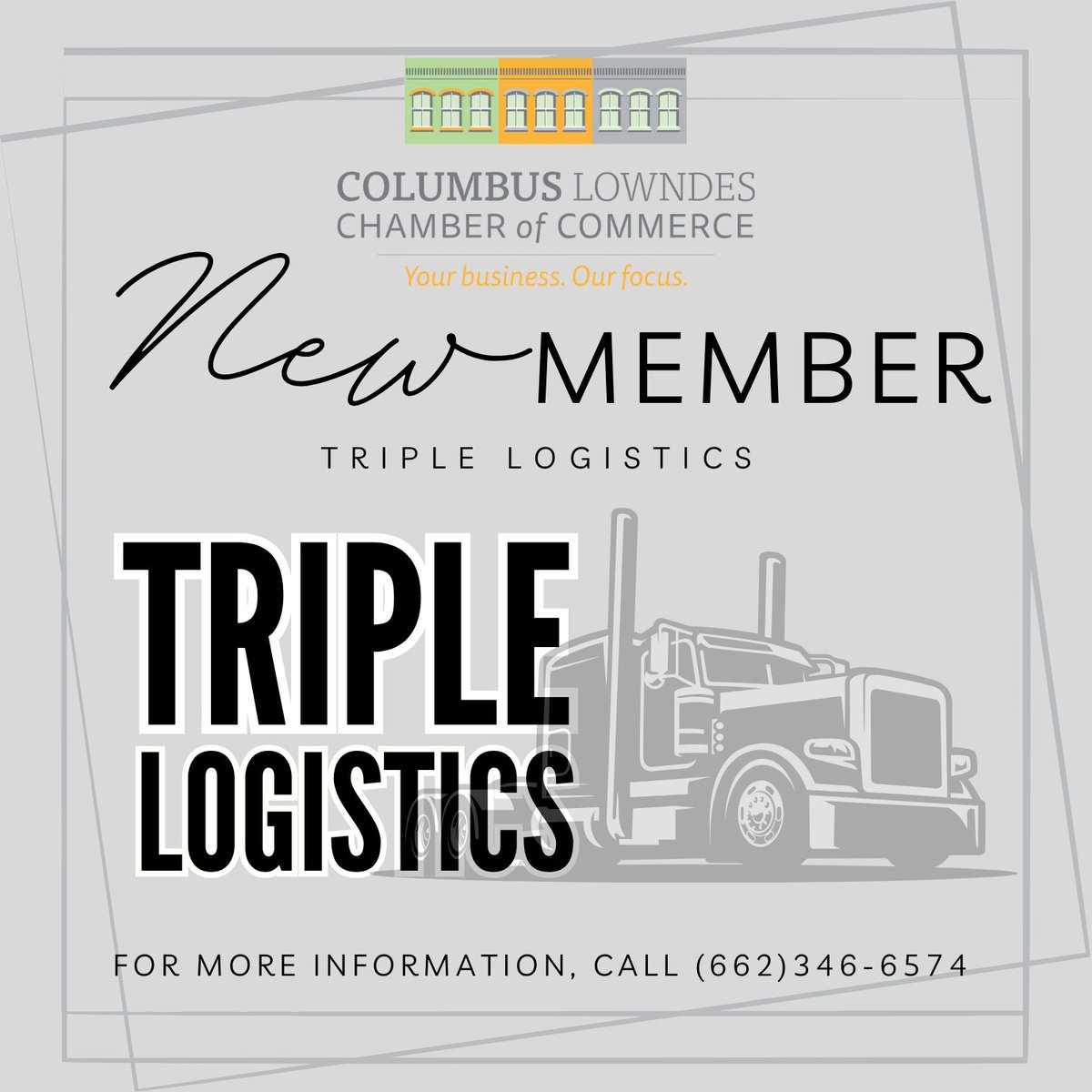 Welcome to the Chamber of Commerce, Triple Logistics! For more information, visit triplelogistics.us

#newmembernotice
