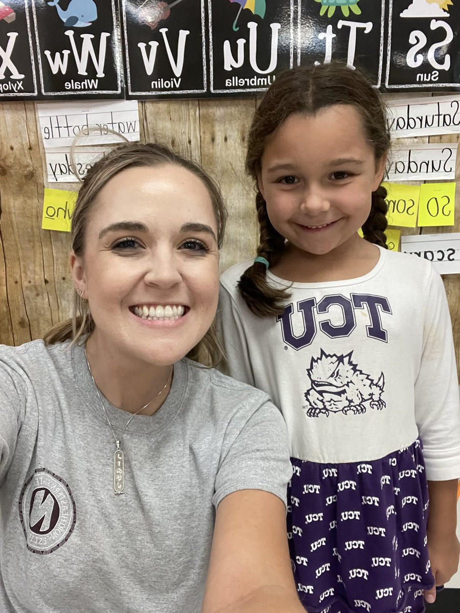 msrachelours's tweet photo. College Tshirt Day! 
Northeastern State University and 
Texas Christian University 
@Steadham_Eagles #CollegeWeek2023 https://t.co/owHAO7Ctk2
