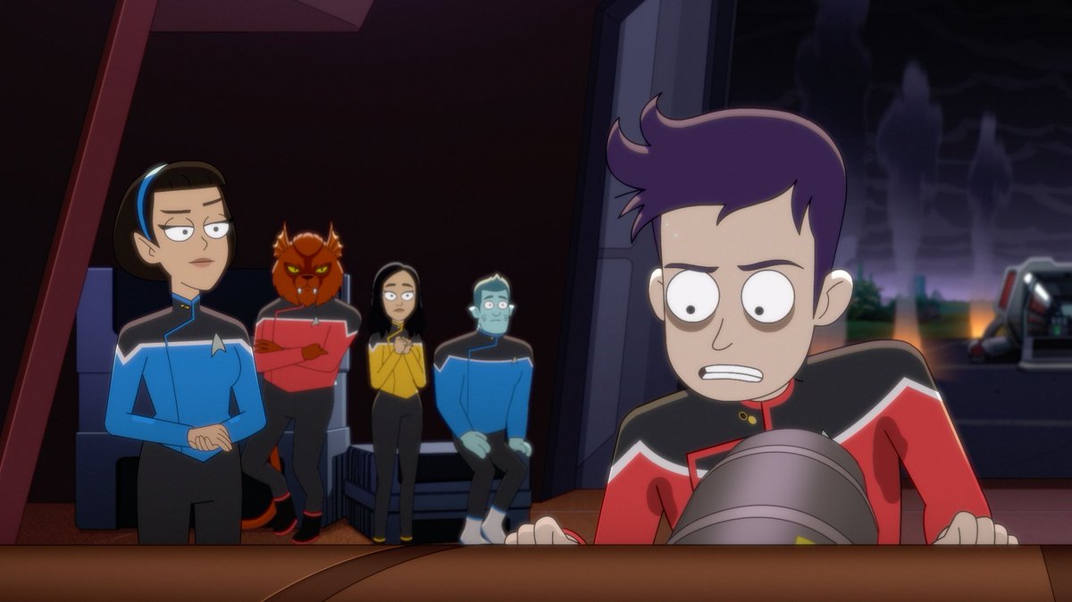 andymated's tweet photo. I edited today's episode of #StarTrekLowerDecks and I am extremely proud of it. Sincere compliments to Ben Waller who wrote this hilarious &amp; touching script about accepting help and overcoming self-doubt. Pictured: Colleagues observe the editing process https://t.co/PsOPzNQwG7