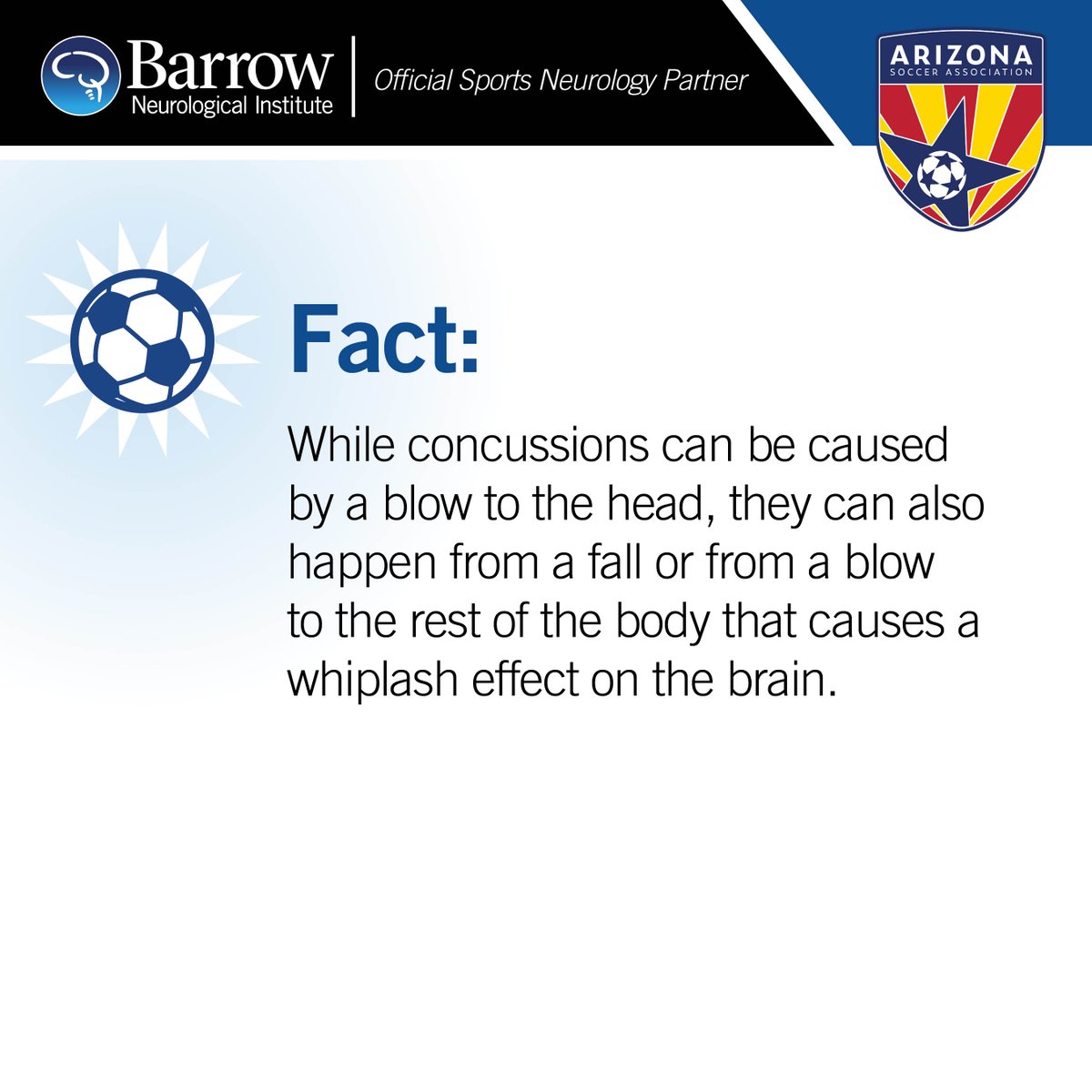 Concussion prevention starts with education. <a href="/BarrowNeuro/">BarrowNeurological</a> Institute in Phoenix, the Official Sports Neurology Partner of ASA and a leader in concussion education, is helping to debunk common concussion myths. Stay tuned for more concussion facts.