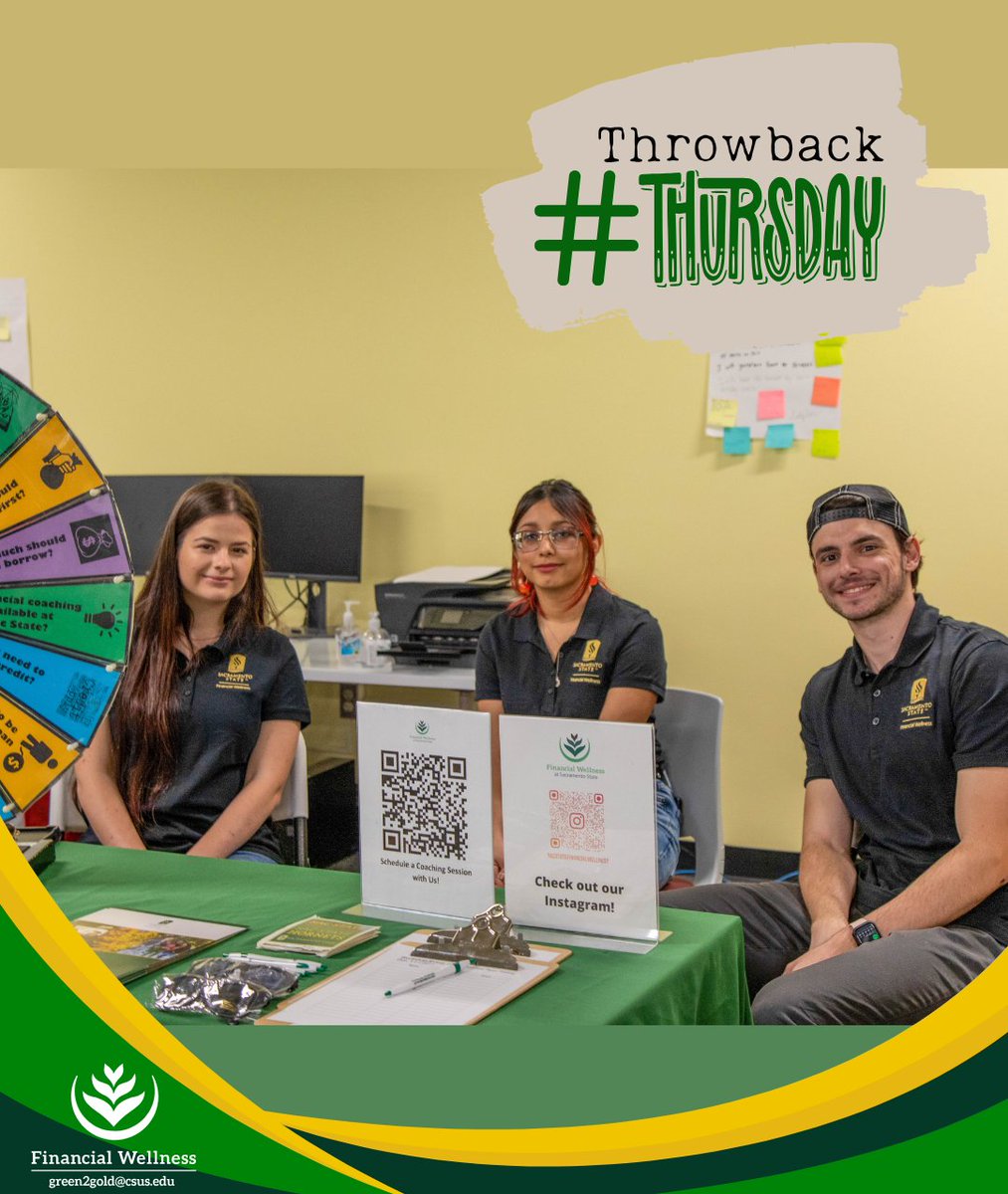 We are throwing it way back! 

We are a part of many tabling events during the semester! If you want to learn how to better your finances, find us NEXT TUESDAY at the HHS RESOURCE HIVE!

#sacstate #financialwellness #veryhelpful #throwbackthursday