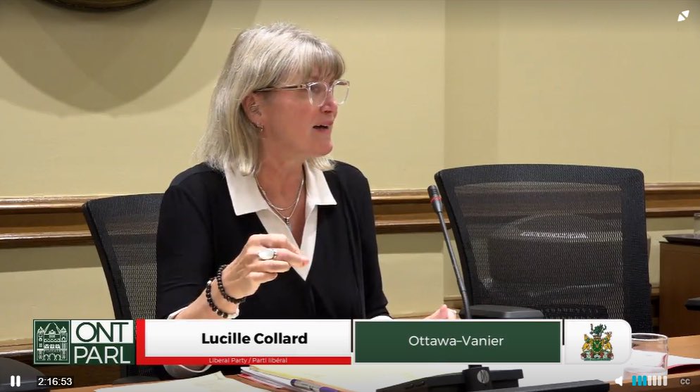 LucilleCollard's tweet photo. This morning at the Justice Policy Committee I asked the Sollicitor General how he was addressing the crisis of mental health and addictions which has devastating effects in Ottawa and elsewhere in the province. https://t.co/ZX8pj0DdxX