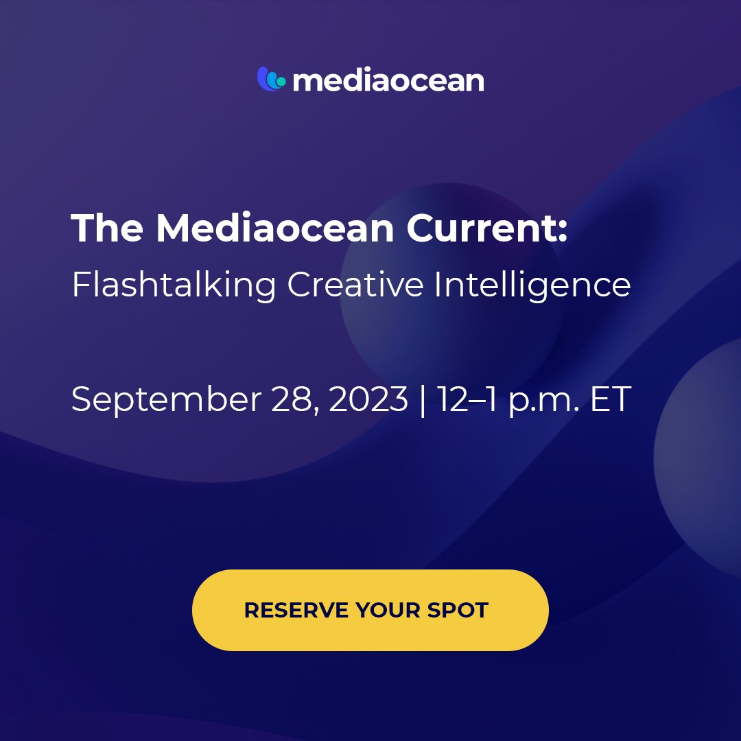 Join us for a live #webinar as we discuss the transformative effects of #creativeintelligence and explore how #AI and machine learning are changing the art of the possible.
mediaocean.com/mediaocean-cur…