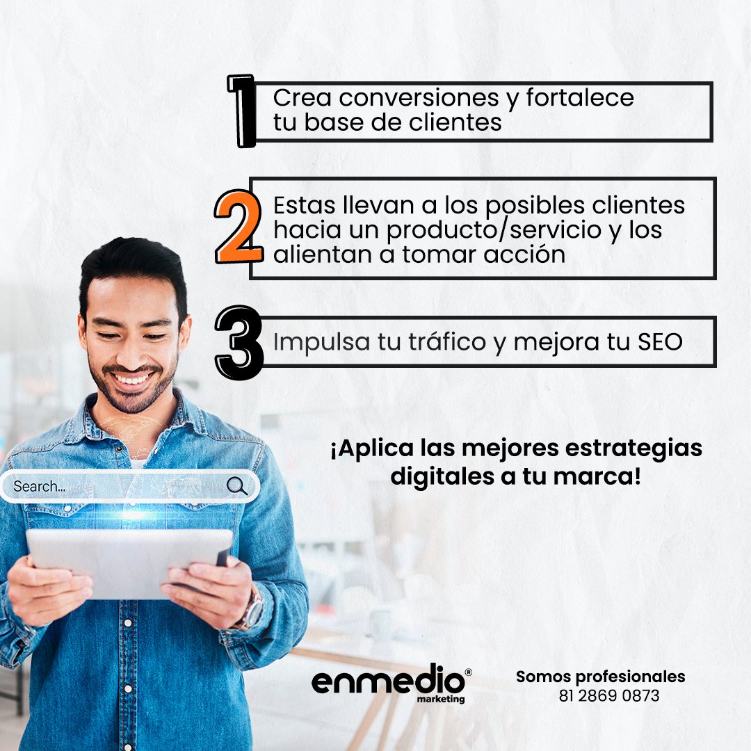 enmediomkt's tweet photo. Clics ➡️ Clientes 🤝 En Enmedio Marketing, transformamos clics en relaciones sólidas con los clientes. Descubre cómo podemos hacer crecer tu negocio. 💼🚀

Contáctanos en:
📞 8128690873
📲 WhatsApp 👉🏼 https://t.co/nCfKxhWQZ2
#EnmedioMarketing #EnmedioDeLaTendencia #Marketing https://t.co/F5hQttZ7tQ