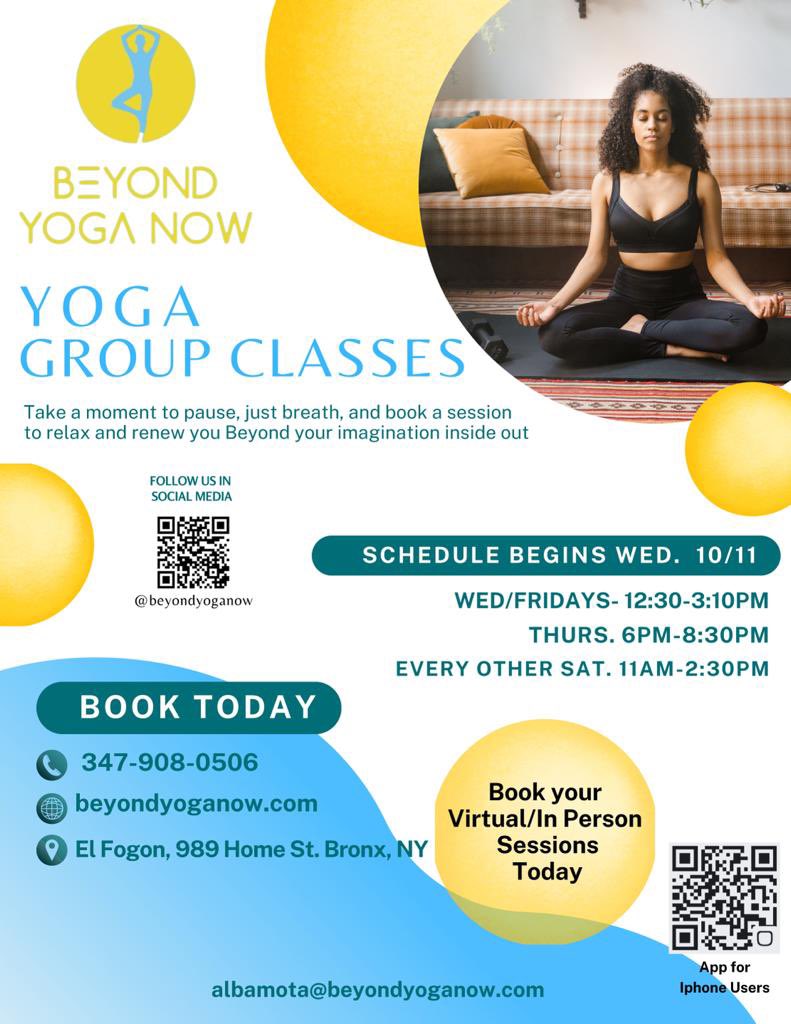 Stress and tension has been high as we look forward to Q4. Join <a href="/beyondyoganow/">Alba Mota</a> for a group or 1-1 yoga session and get re-energized to end the year strong. Now accepting appointments through App’d.