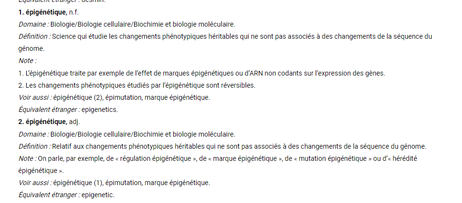 wow - it's official!! The Commission d’enrichissement de la langue française has just added "epigénétique" to the dictionary. A glorious day. But a bit surprised that my Twitter-X account didn't get a mention

education.gouv.fr/bo/2023/Hebdo3…

#epigenetics #epigenetique <a href="/ParisEpigenetix/">Paris Epigenetics</a>