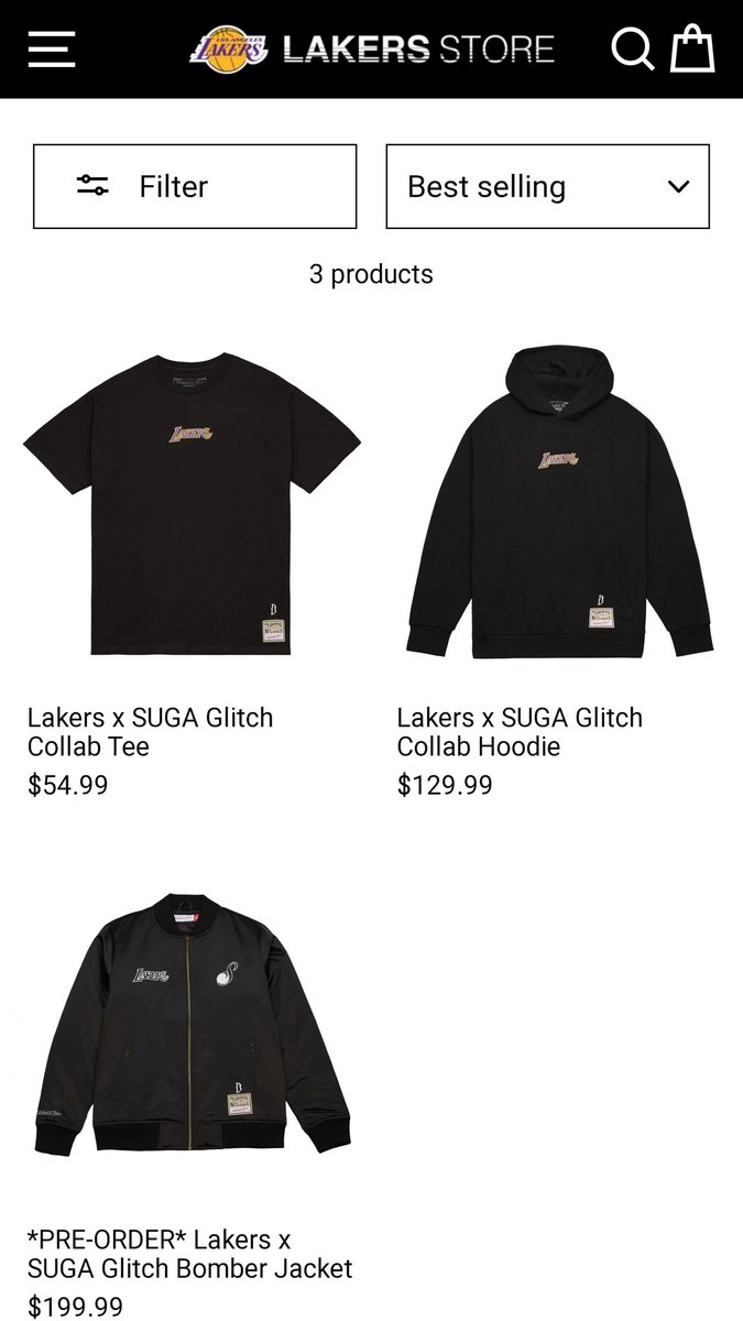 BTS SUGA×NBA GLITCH BOMBER JACKET LAKERS