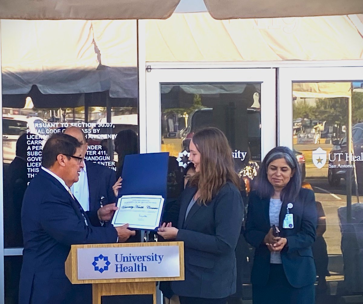 We held a ribbon-cutting event for University Health for their new primary care clinic to Converse. Located off Crestway near Wal-mart, their new clinic will fill a need in our community by providing primary care services, including maternal-fetal medicine for high-risk women.