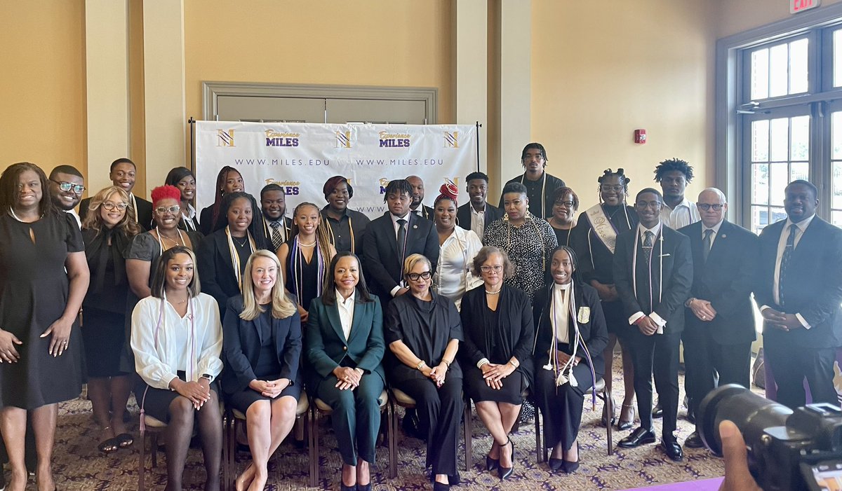RepTerriSewell's tweet photo. Welcome to Alabama’s 7th District, @KristenClarkeJD! 

Team Sewell joined @MilesCollege for their Honors Convocation, where AAG Kristen Clarke served as the keynote speaker. Thank you for your leadership and for honoring the students at Miles during their 125th Anniversary! 💜 https://t.co/RW2el8rbN8